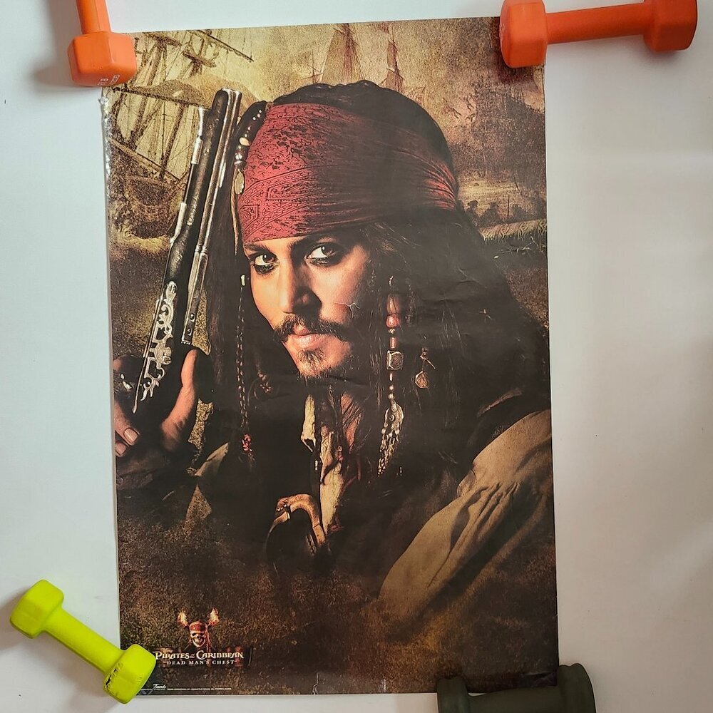 Disney's Pirates of the Caribbean Dead Man's Chest Movie Poster Jack Sparrow